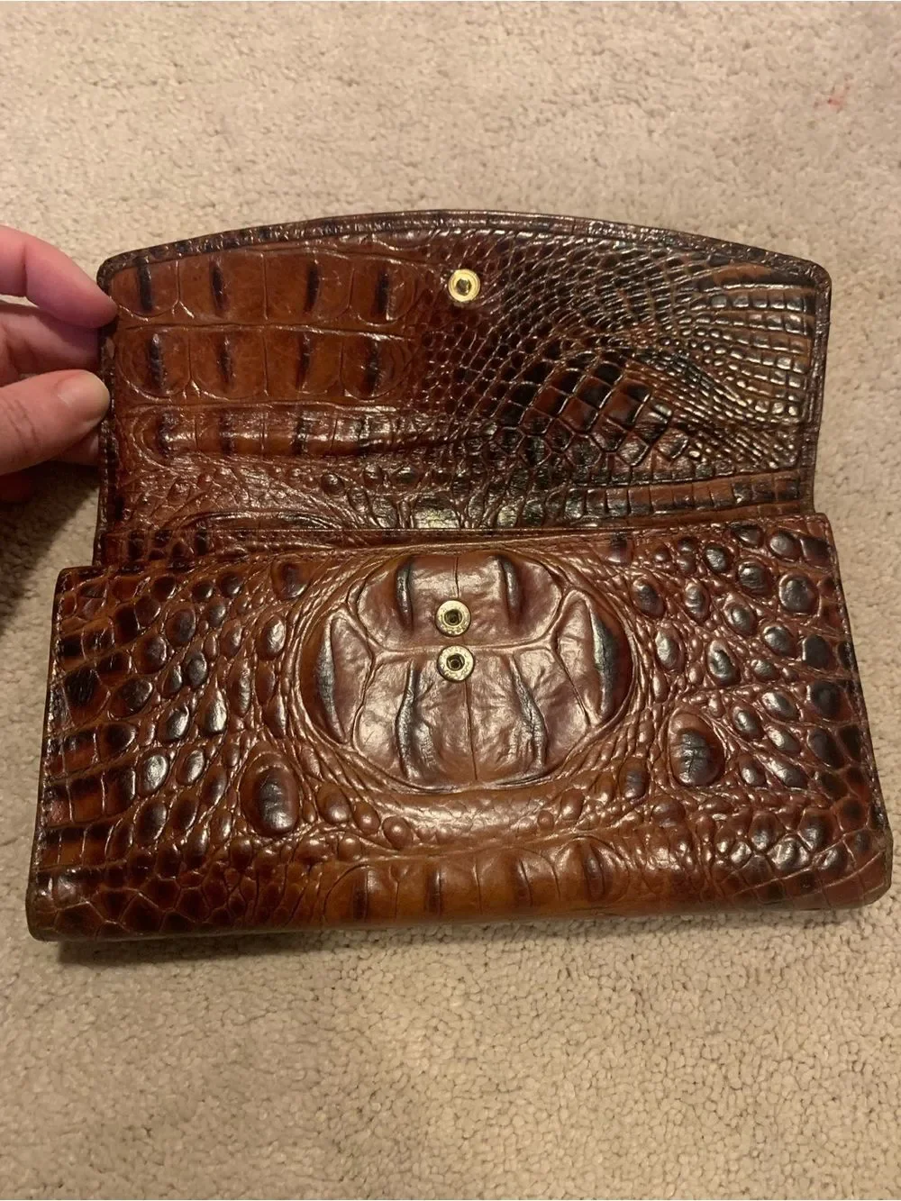 Brahmin croc embossed